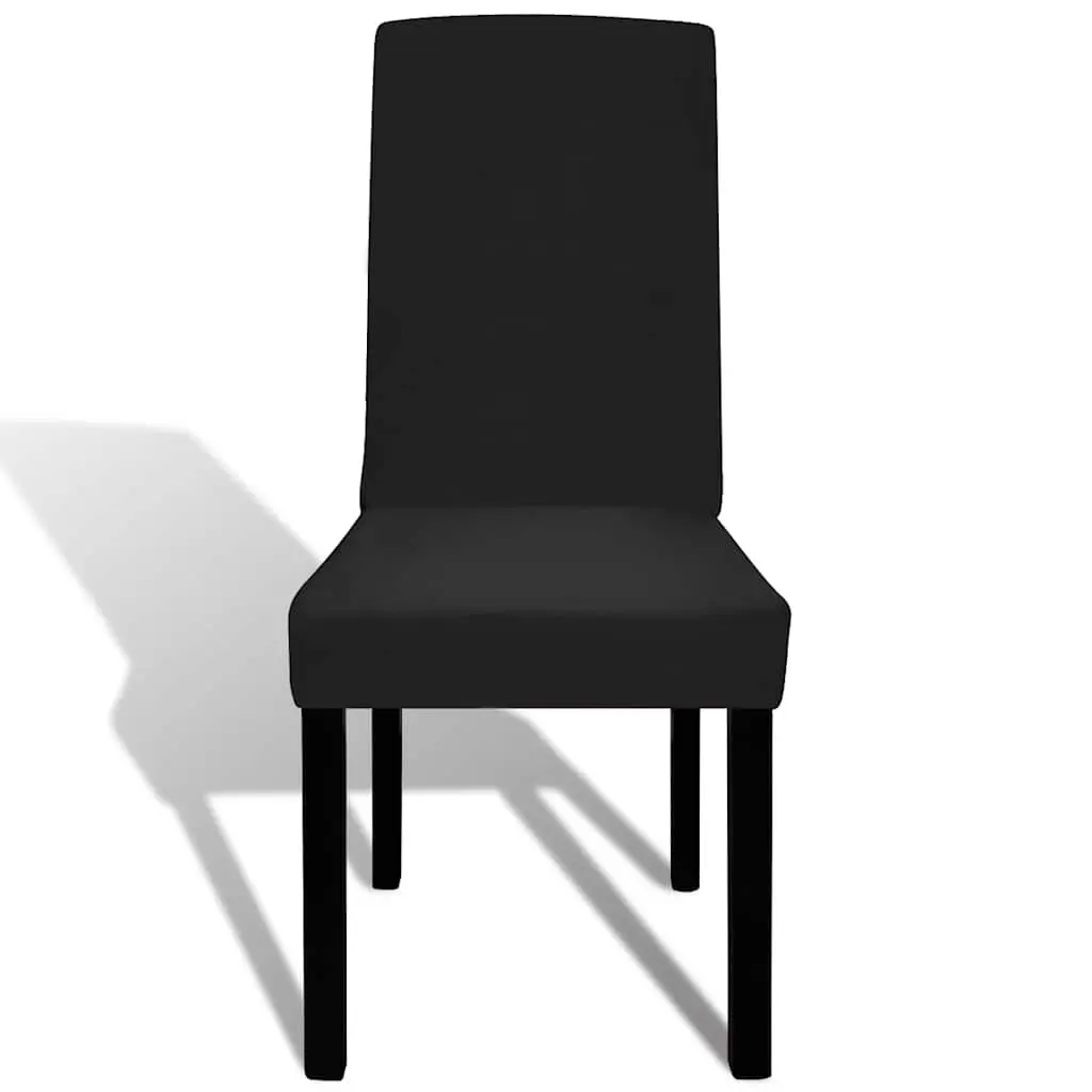 Chair Cover Stretchable Fabric 4 Piece Black Soft Wrinkle Resistant