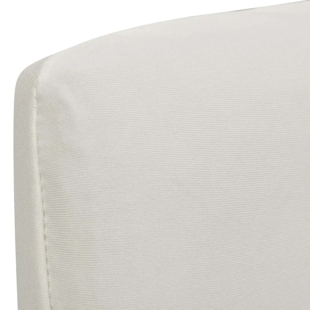 Soft Wrinkle Resistant Stretchable Chair Cover Set 4 Pieces Cream Fabric