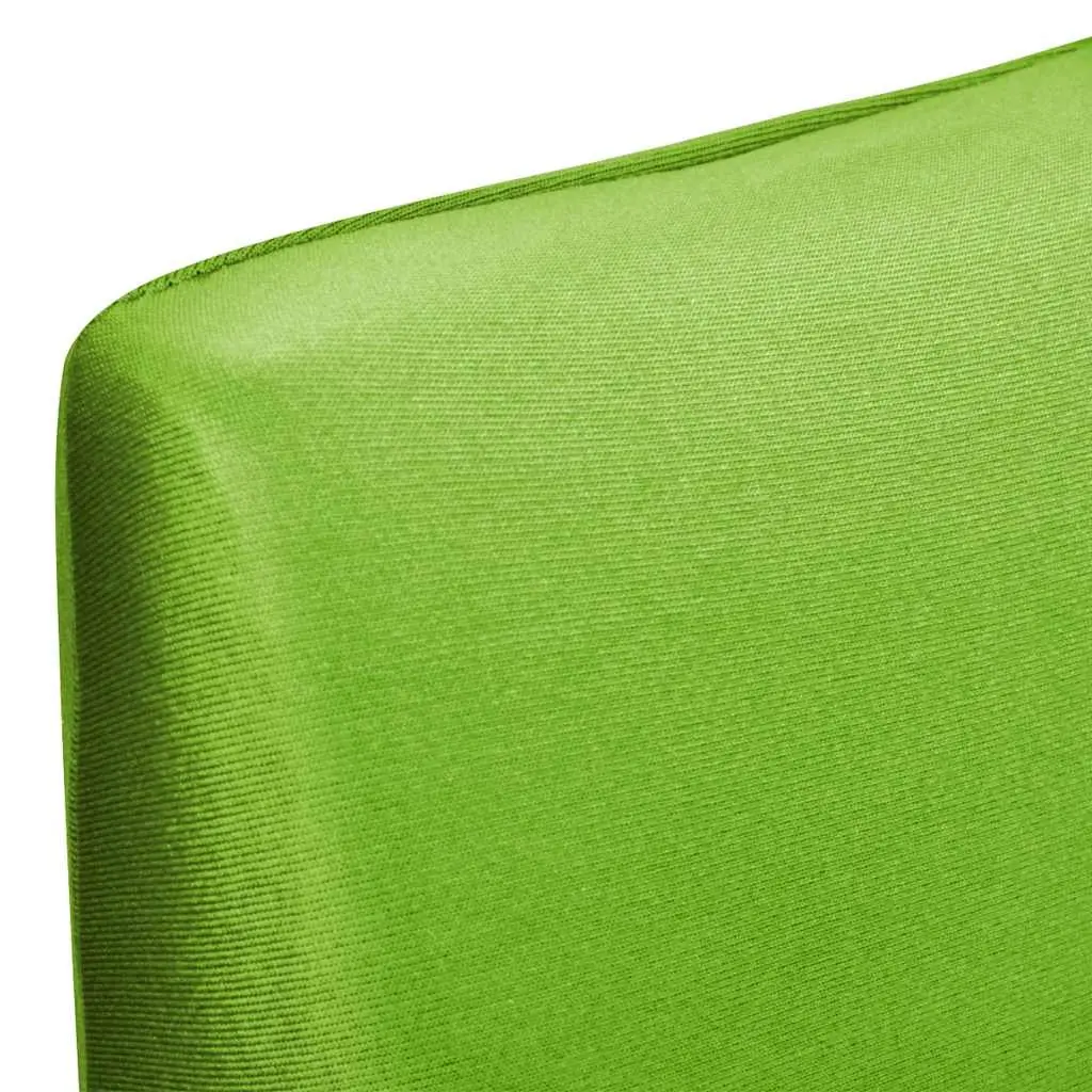 Stretchable Chair Cover Soft Green Fabric 6 Pieces Wrinkle Resistant