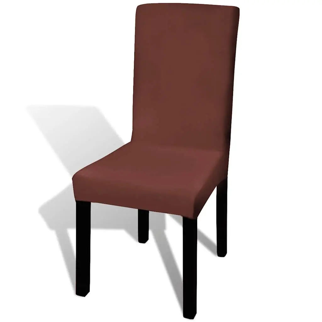 Chair Covers Stretchable Fabric 4 Pack Brown Soft Wrinkle-Resistant