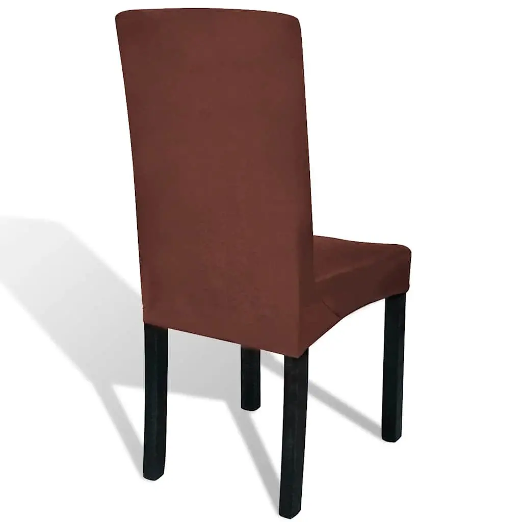 Chair Covers Stretchable Fabric 4 Pack Brown Soft Wrinkle-Resistant