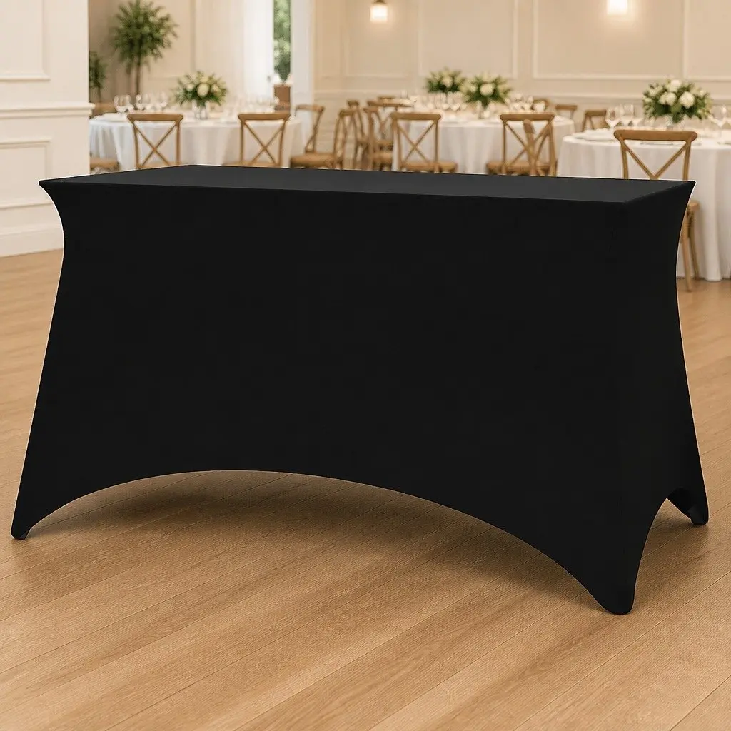 Black Stretch Table Slipcovers for Events