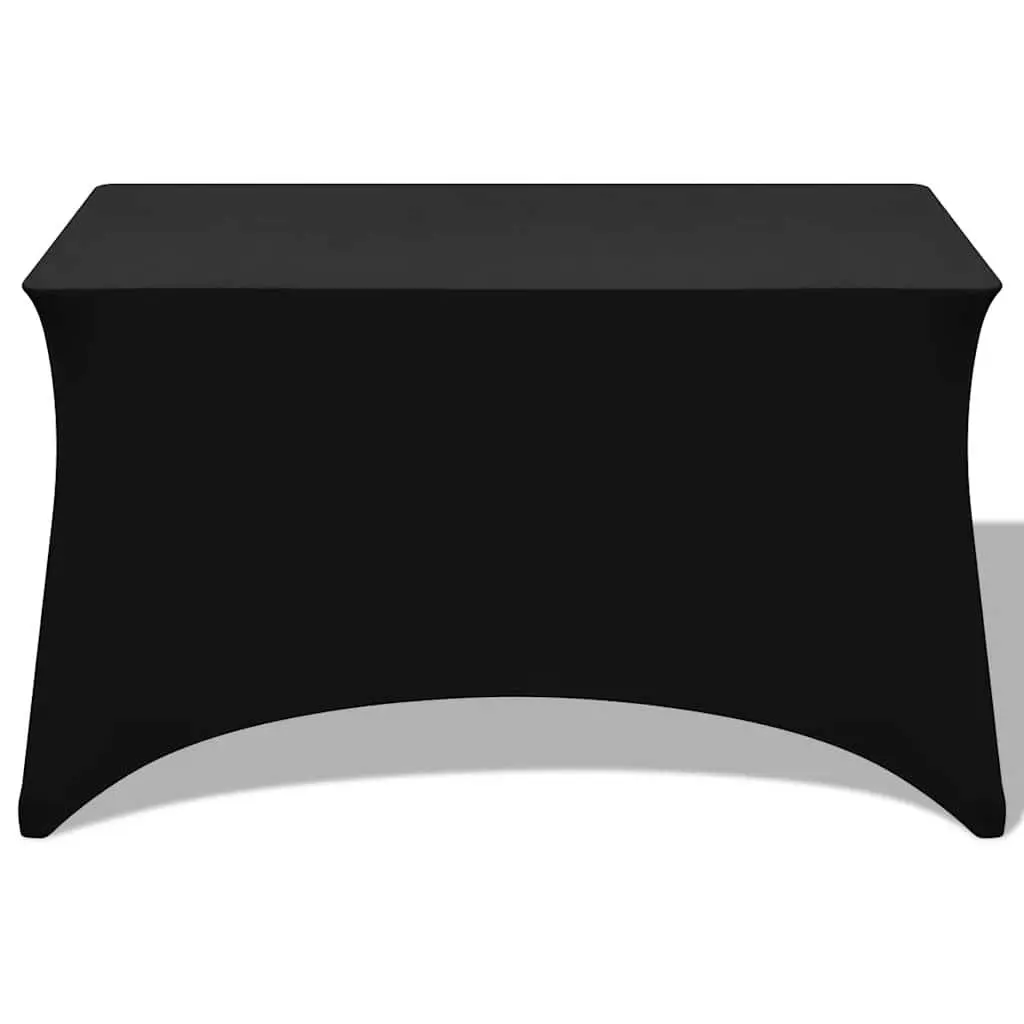 Rectangular Table Slipcovers 2 Pieces Stretch Fabric 120x60.5x74cm Black