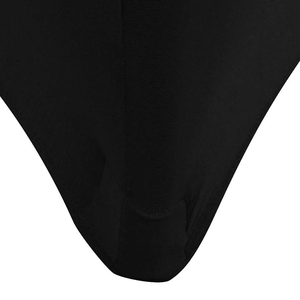 Rectangular Table Slipcovers 2 Pieces Stretch Fabric 120x60.5x74cm Black