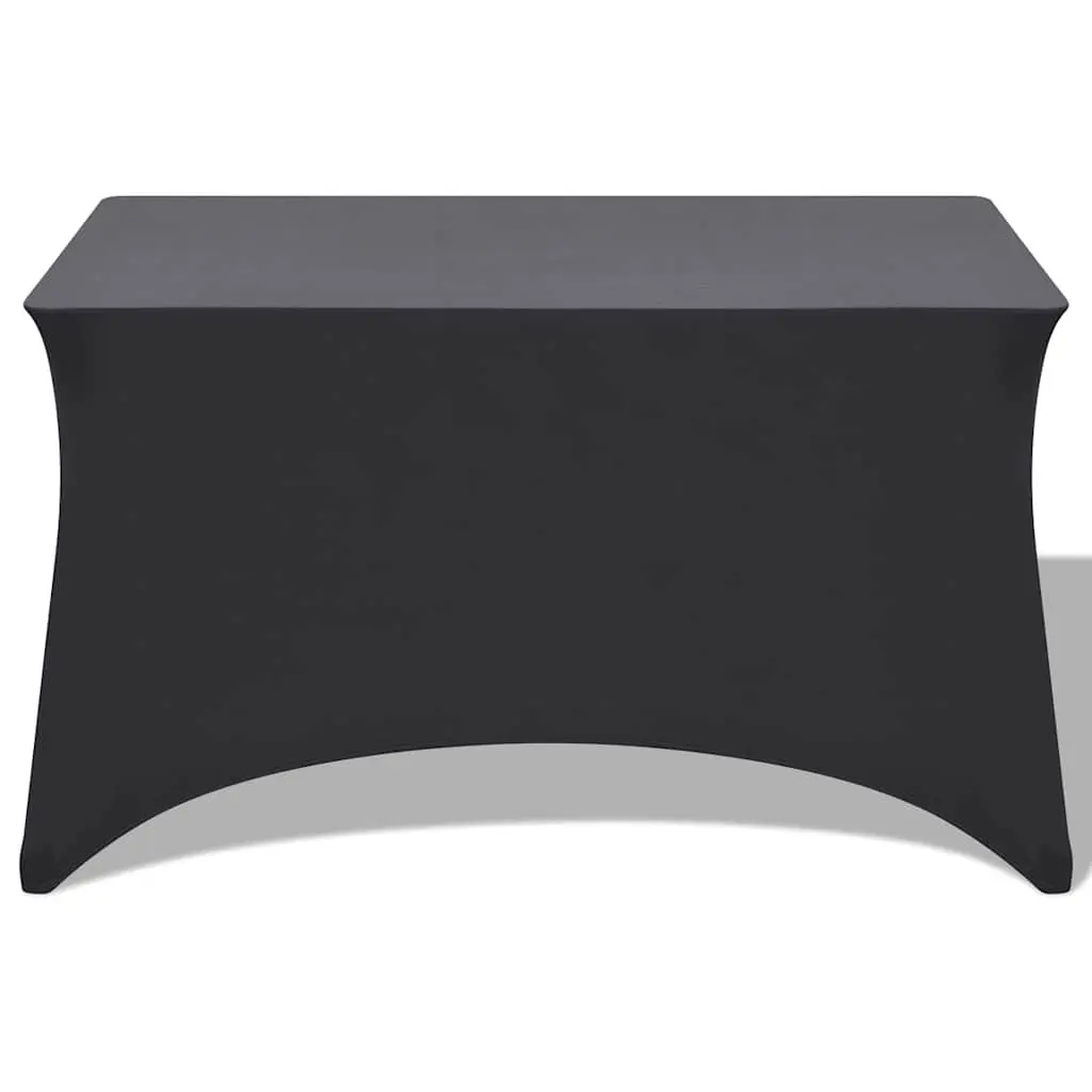 Stretch Table Slipcovers Rectangular Stretch Fabric Anthracite 2 Piece