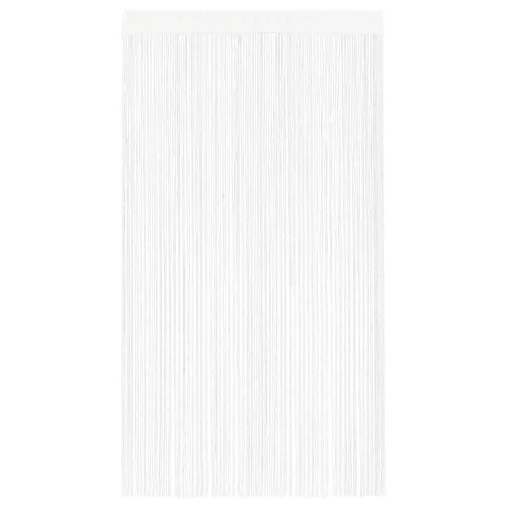 String Curtains Polyester Fabric 140x250 cm White 2 Piece Room Divider