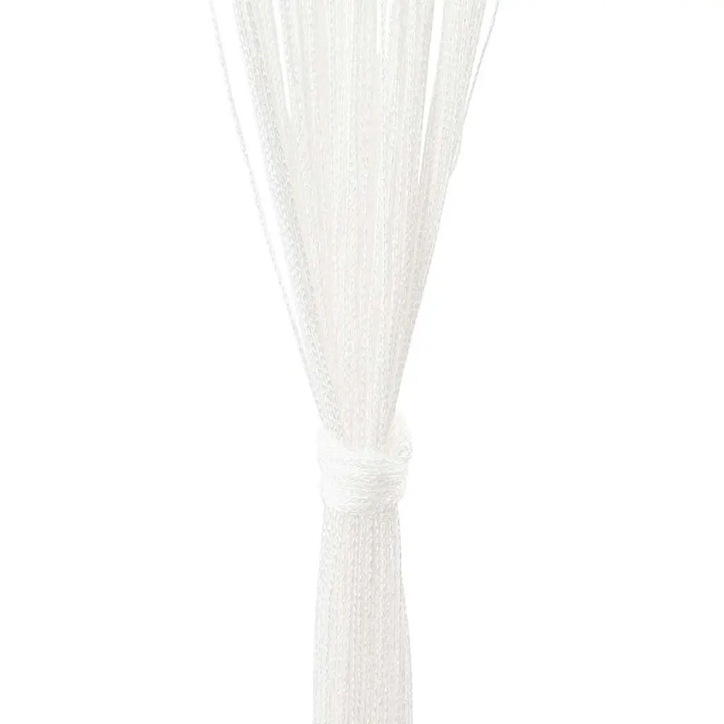 String Curtains Polyester Fabric 140x250 cm White 2 Piece Room Divider