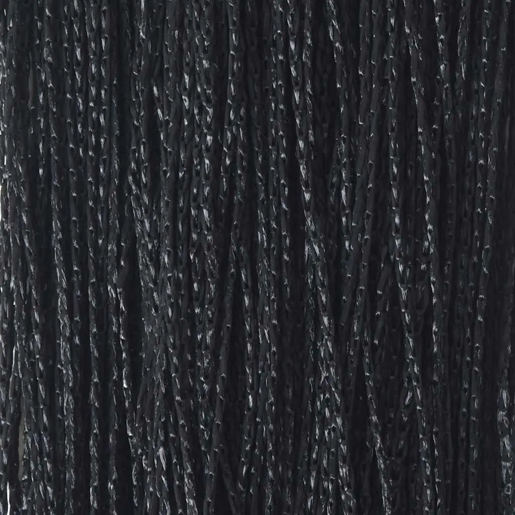 String Curtains Black Polyester 100x250cm Tunnel Top Room Divider Décor Panel 2 Pieces