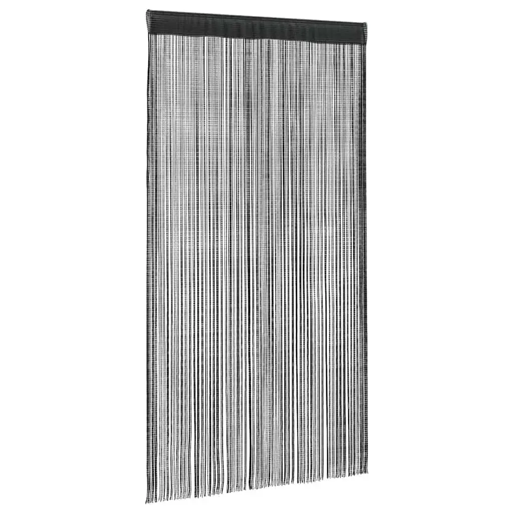 String Curtains 2 pcs 140x250 cm Black Window Room Divider Door Decor Panels