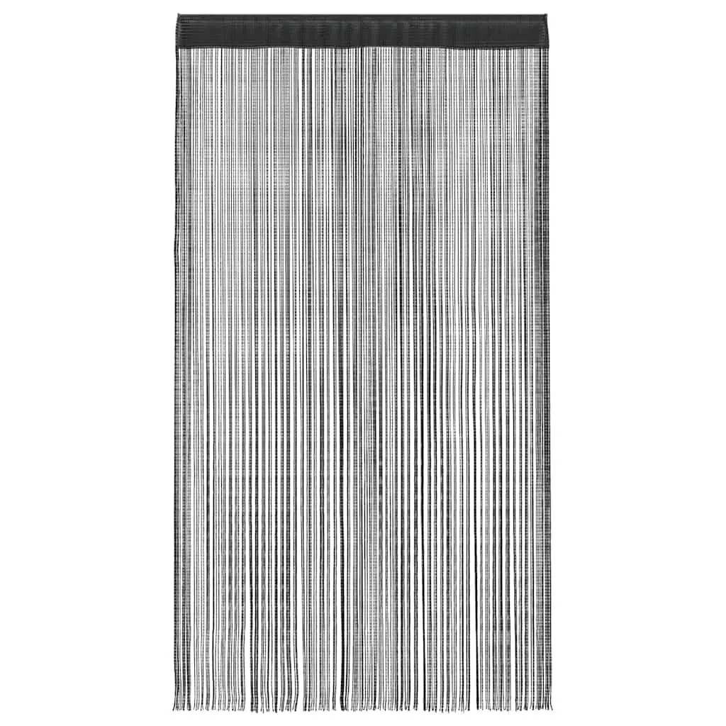 String Curtains 2 pcs 140x250 cm Black Window Room Divider Door Decor Panels
