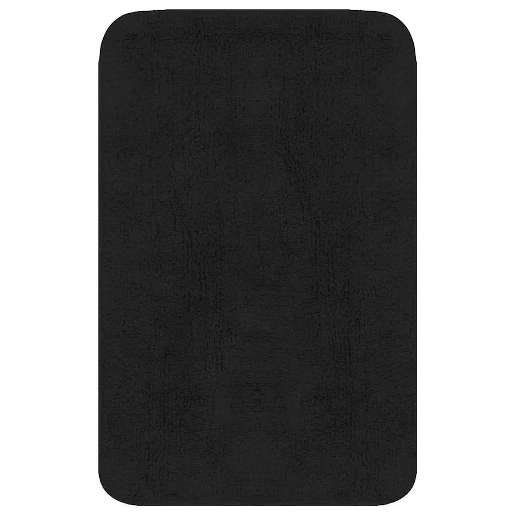 Bathroom Mat Set Cotton 3 Pieces Anthracite Non-Slip Bath Rug Pedestal Toilet