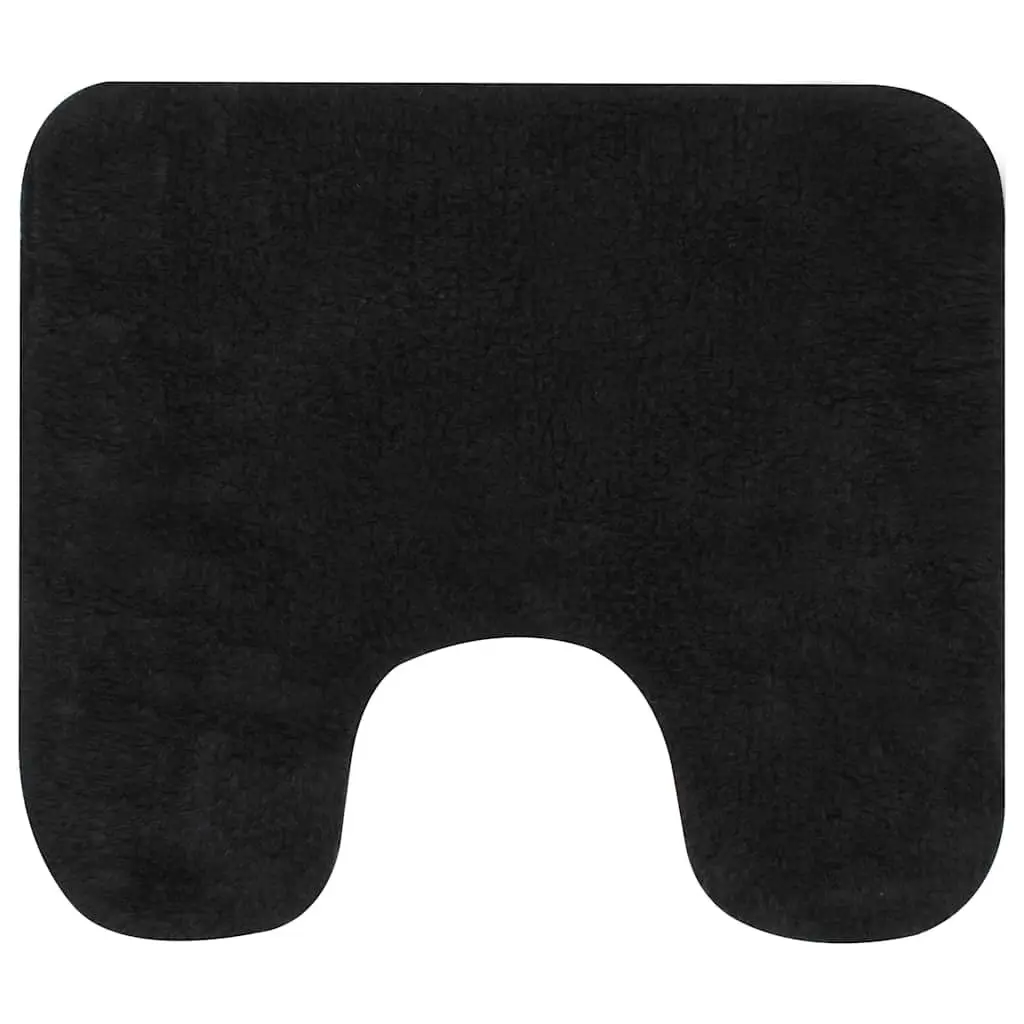 Bathroom Mat Set Cotton 2 Pieces Anthracite Non-Slip Bath Floor Pedestal Mats