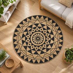 Versatile 150cm Handwoven Jute Rug for Any Room Decor