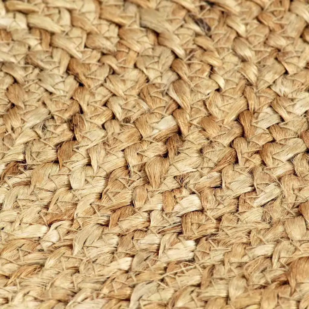 Round Jute Placemats Handwoven 38 cm Brown Set of 6