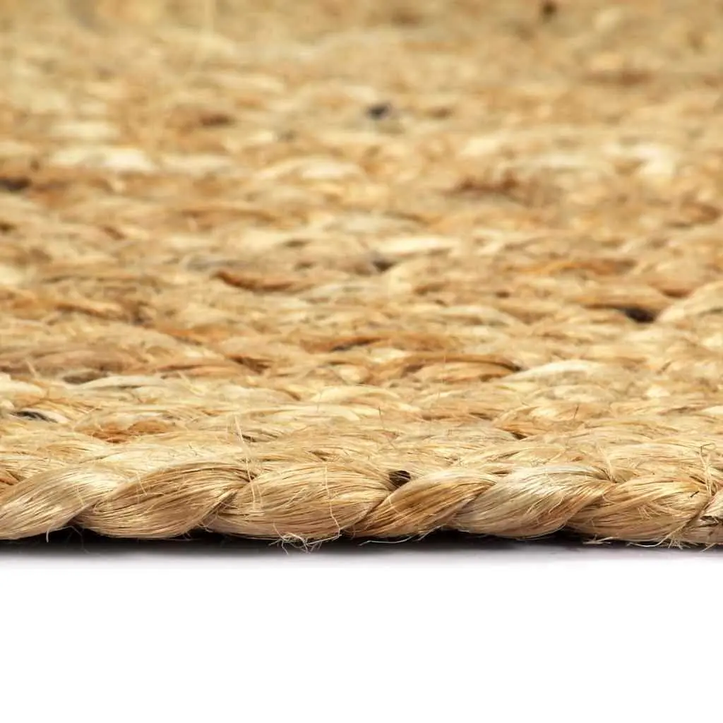 Round Jute Placemats Handwoven 38 cm Brown Set of 6