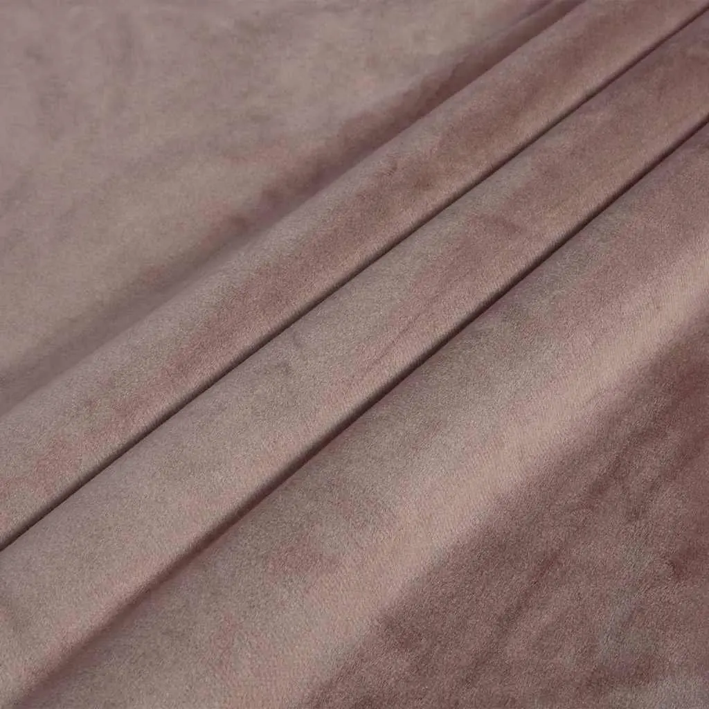 Velvet Blackout Curtain 290 x 245 cm Pink with Metal Rings for Living Room Bedroom Window