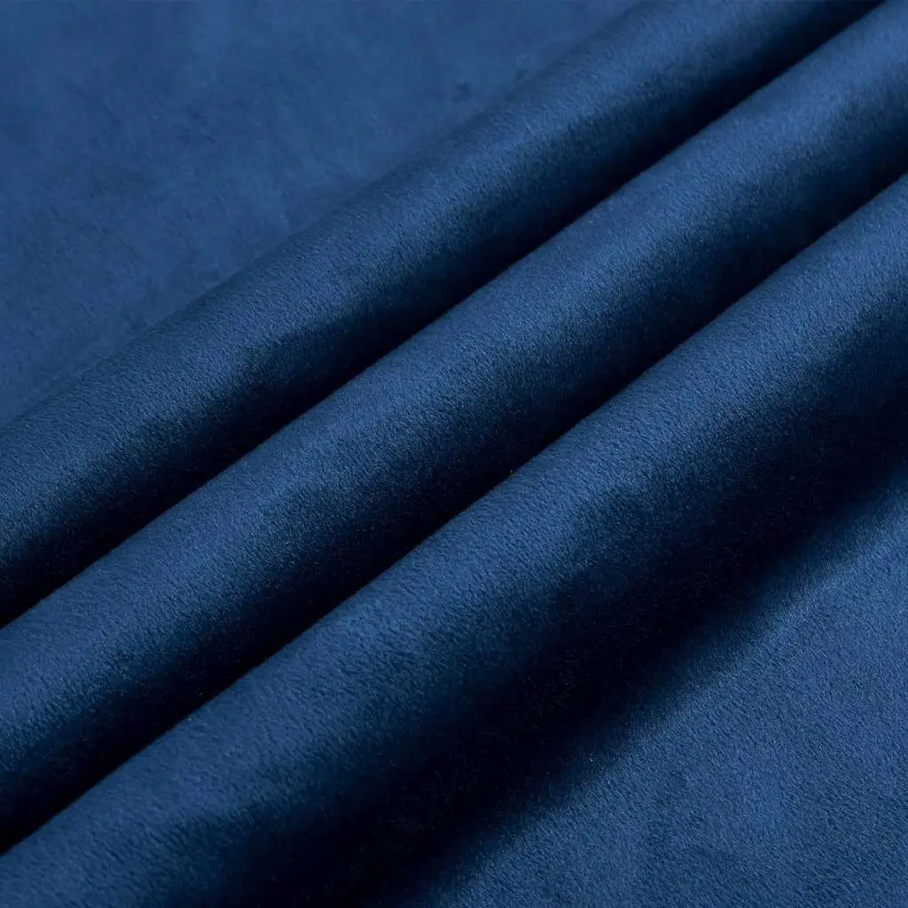 Blackout Velvet Curtain with Metal Rings Dark Blue Window Treatment Home Decor