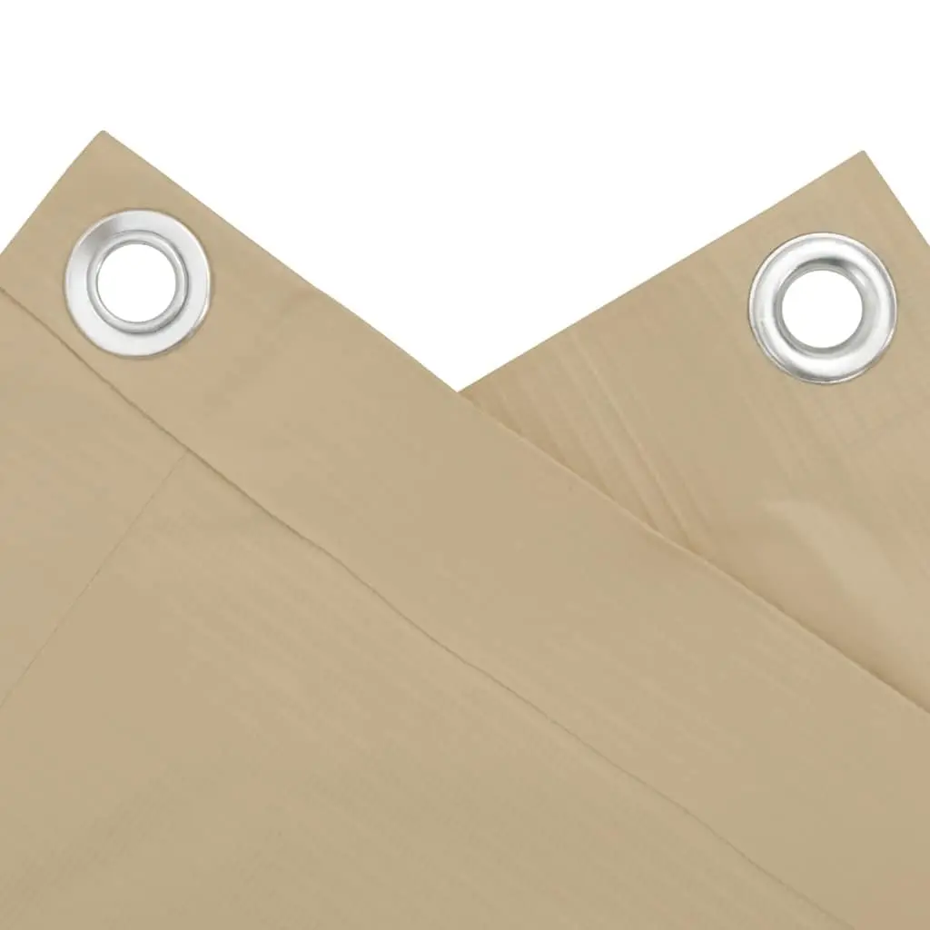 Balcony Screen Privacy Shade Waterproof 75x500cm Beige PU Coated Oxford Fabric