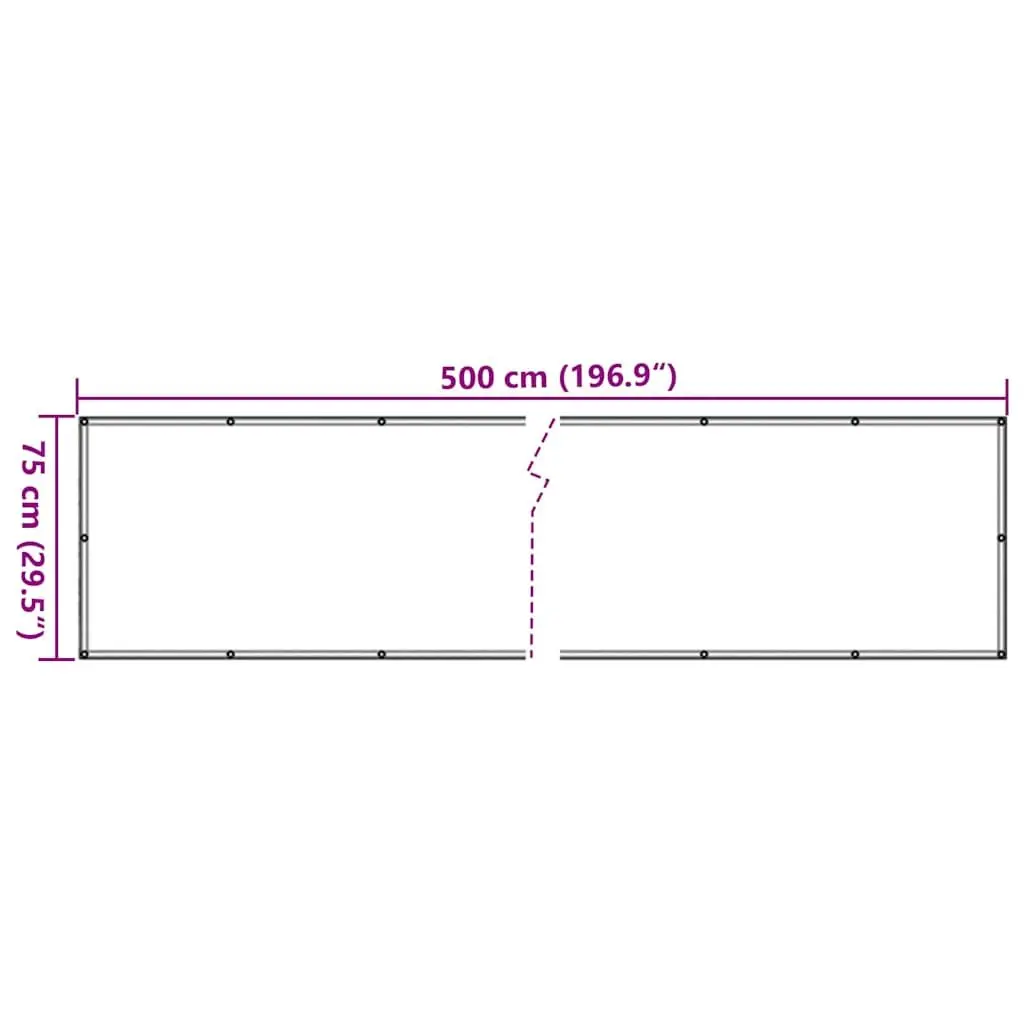 Balcony Screen Privacy Shade Waterproof 75x500cm Beige PU Coated Oxford Fabric