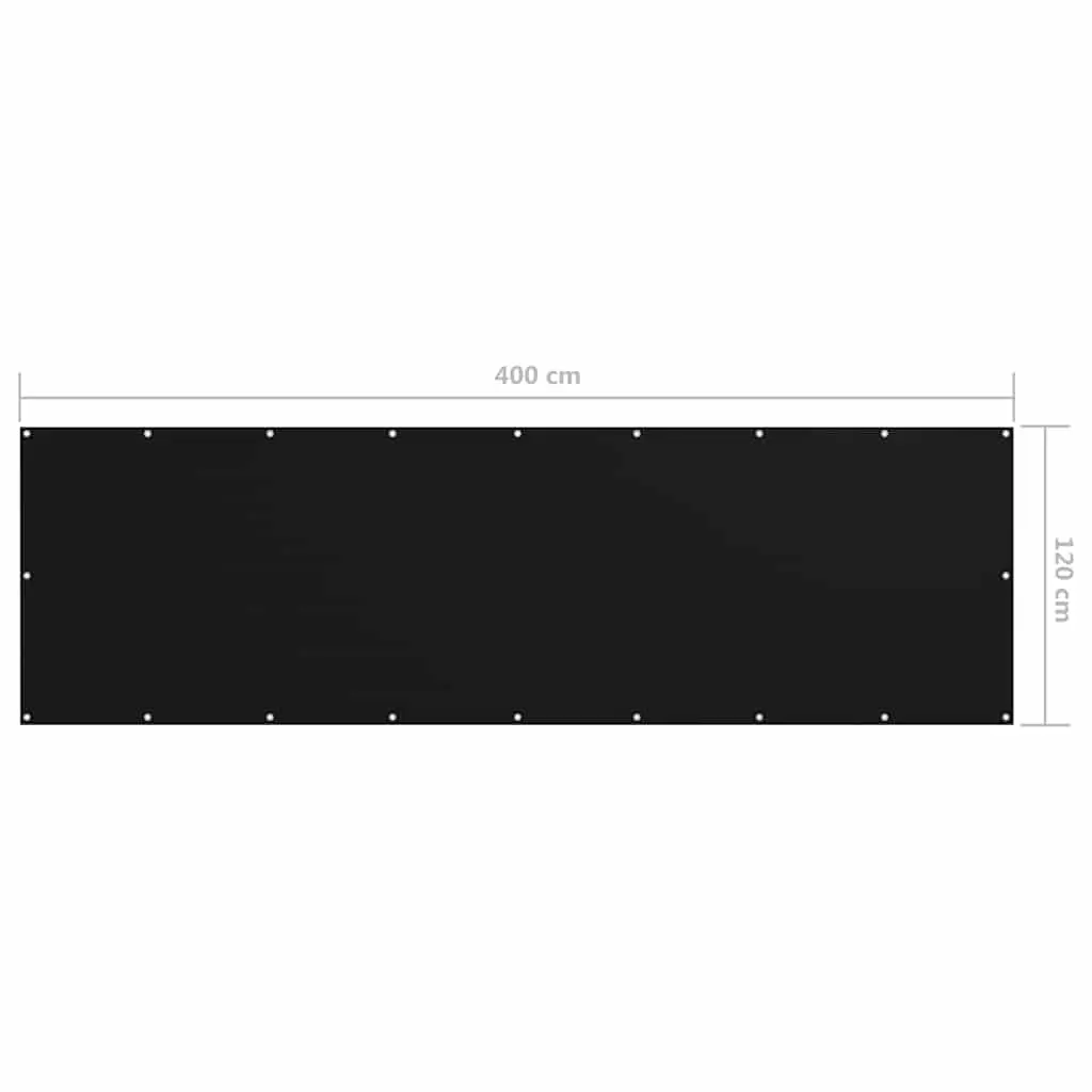 Black Balcony Screen 120x400cm for Outdoor Use