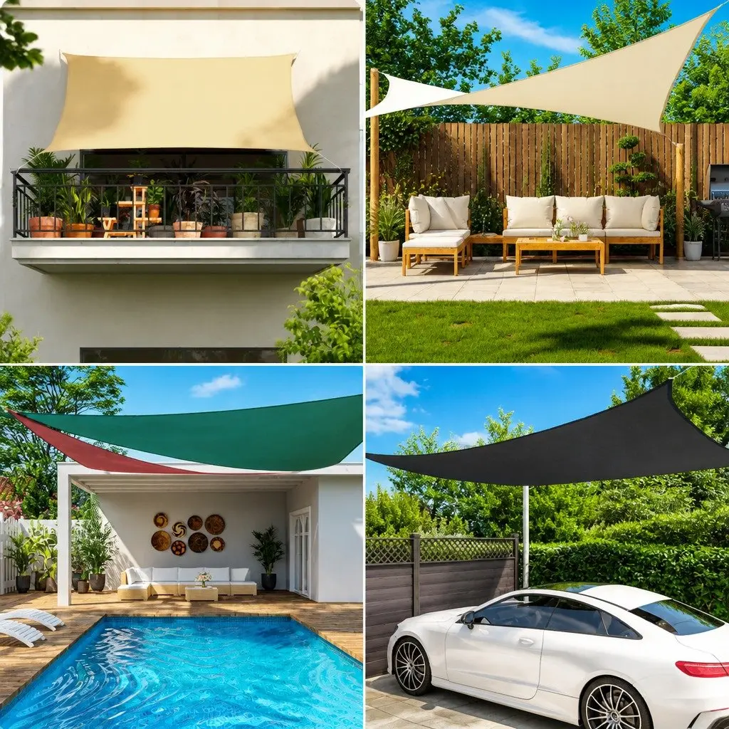 Rectangular Oxford Fabric Sunshade Sail Anthracite Colour 4x5m Mould and UV Resistant for Garden Patio Outdoor Canopy