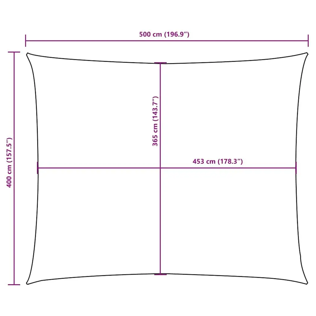 Rectangular Oxford Fabric Sunshade Sail Anthracite Colour 4x5m Mould and UV Resistant for Garden Patio Outdoor Canopy