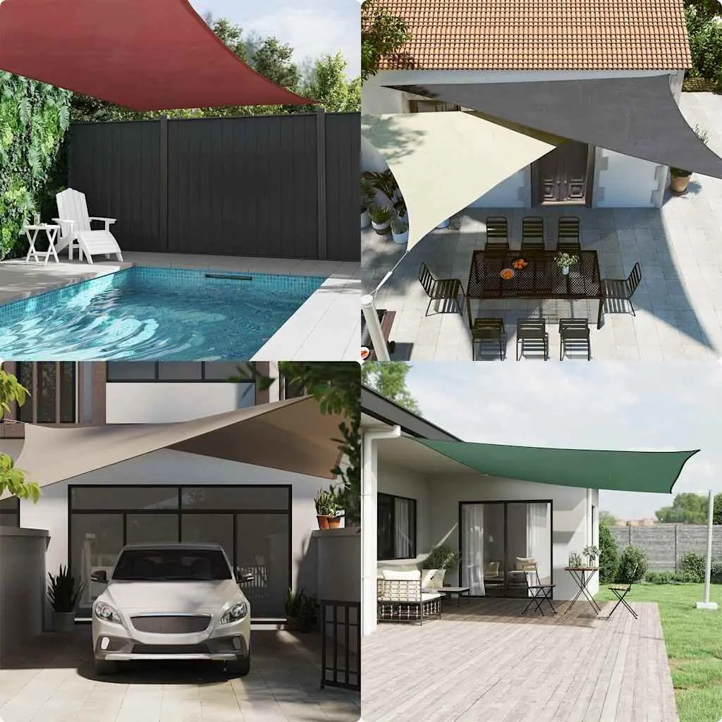 Rectangular Sunshade Sail PU Coated Oxford 2x2.5m White Outdoor Garden Patio Shade Cloth