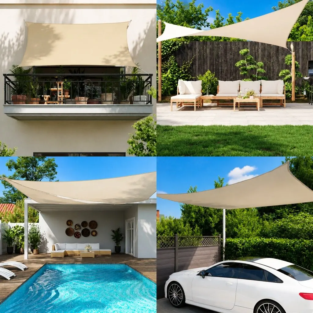 Sunshade Sail Rectangular Oxford Fabric 2x3m White Mould and UV Resistant Outdoor Garden Protection