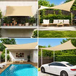 Practical 2x5 m Rectangular Sunshade Sail for Gardens and Patios