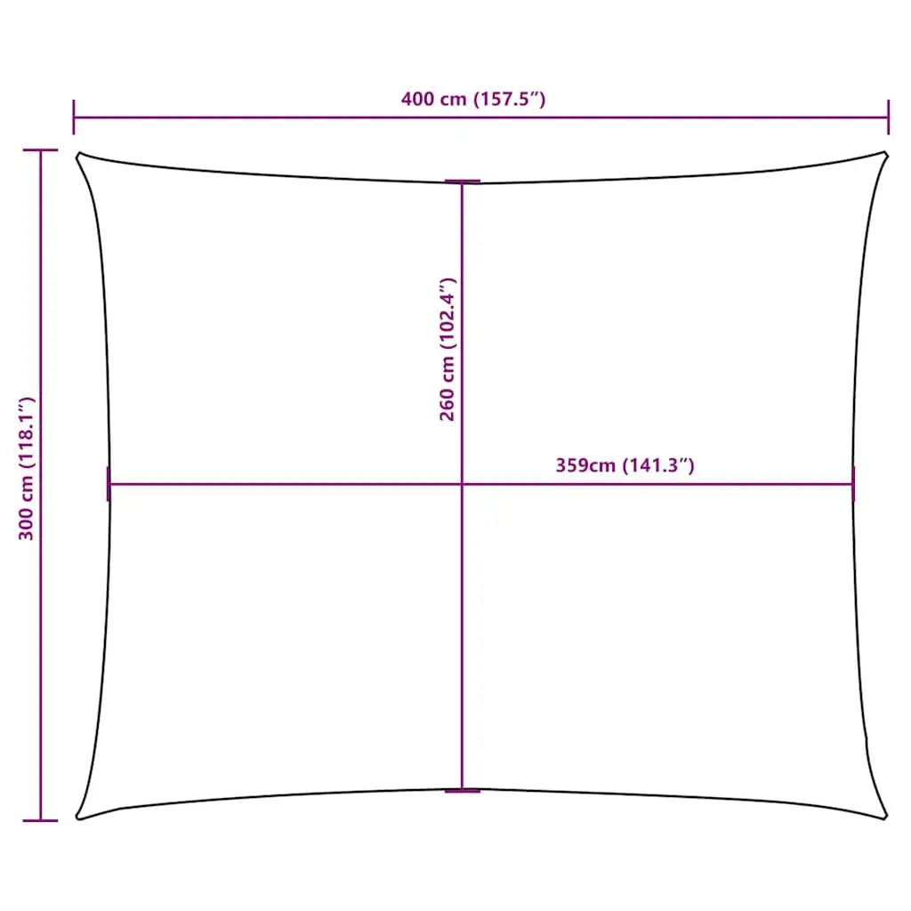 Rectangular Shade Sail PU Coated Oxford Fabric 3x4m White Outdoor Garden Cover