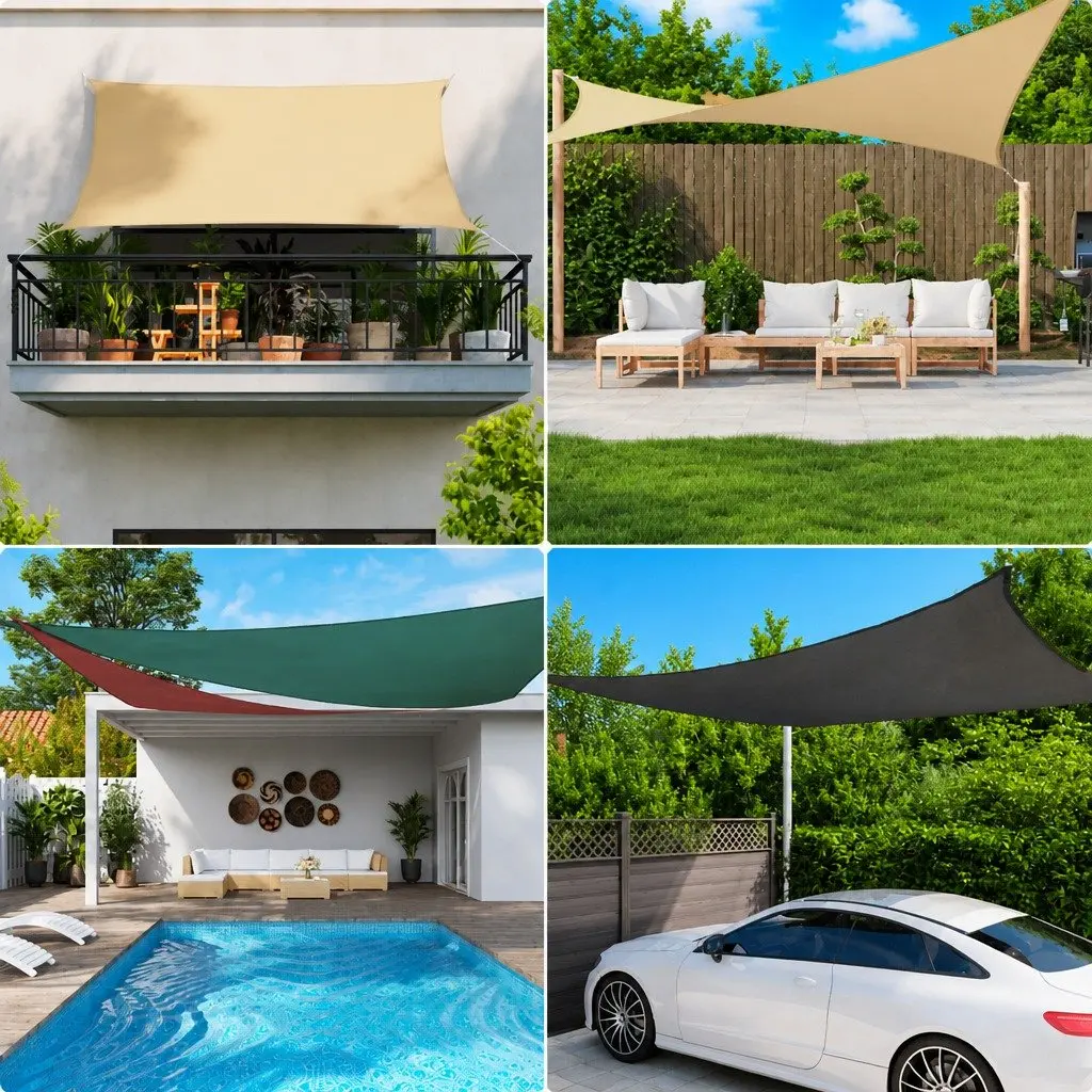 Outdoor Rectangular Shade Cloth 3x4.5m White PU Coated Oxford Fabric Mould and UV Resistant for Garden Patio Balcony