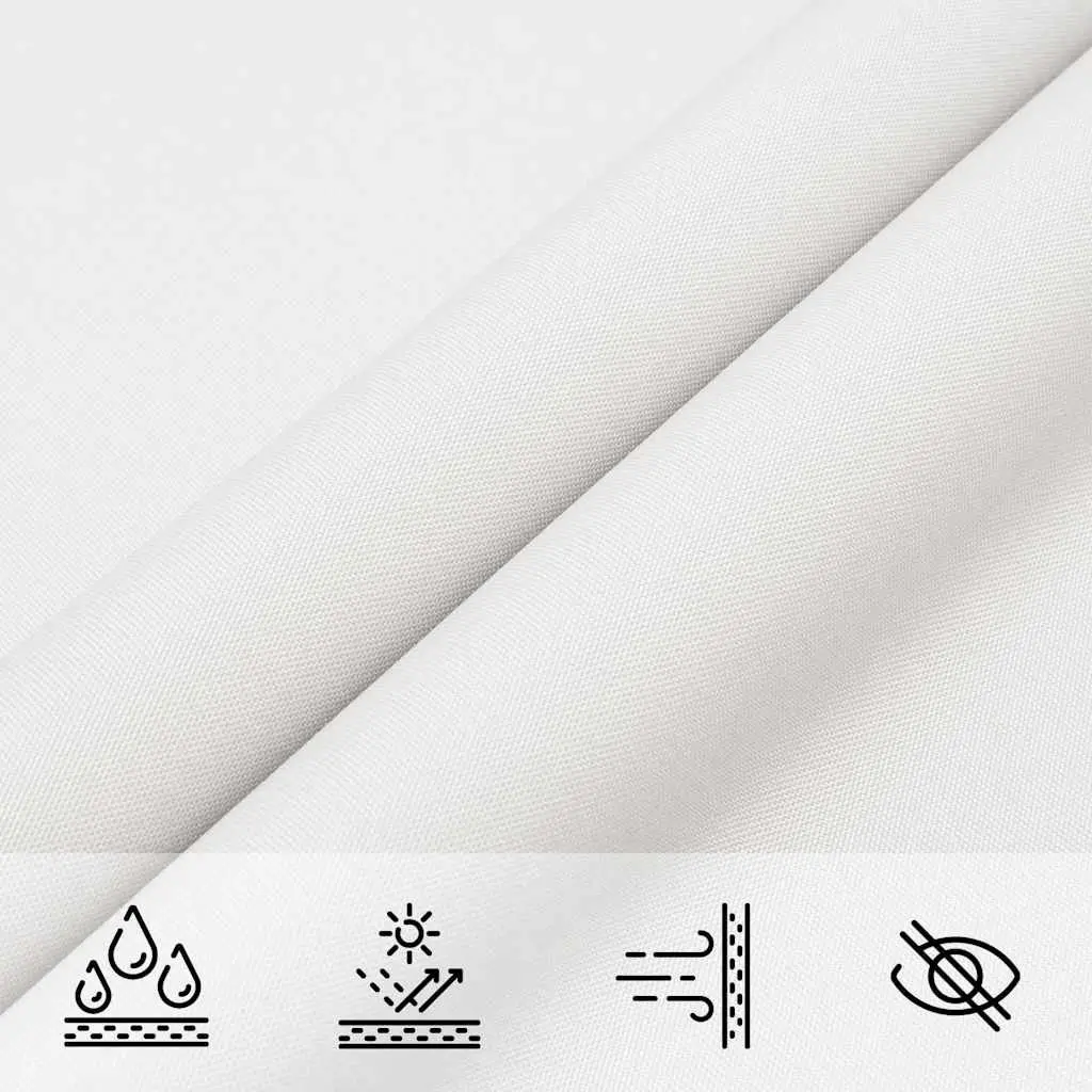 Rectangular Sunshade Sail Outdoor Garden Patio 3x6m White PU Coated Oxford Fabric Mould Resistant