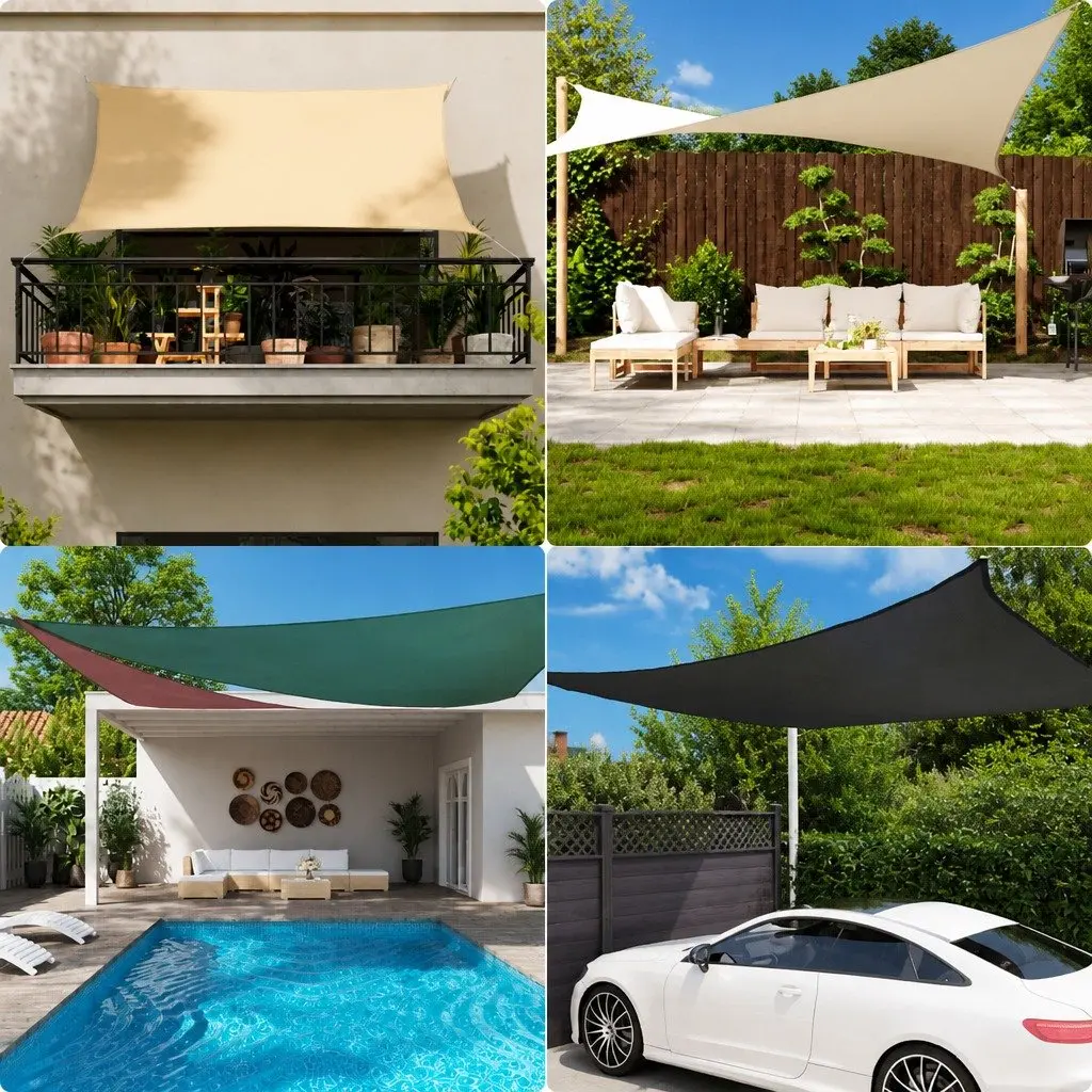Sunshade Sail Outdoor Oxford Fabric 3.5x5m White UV and Mould Resistant for Garden Terrace and Balcony Protection