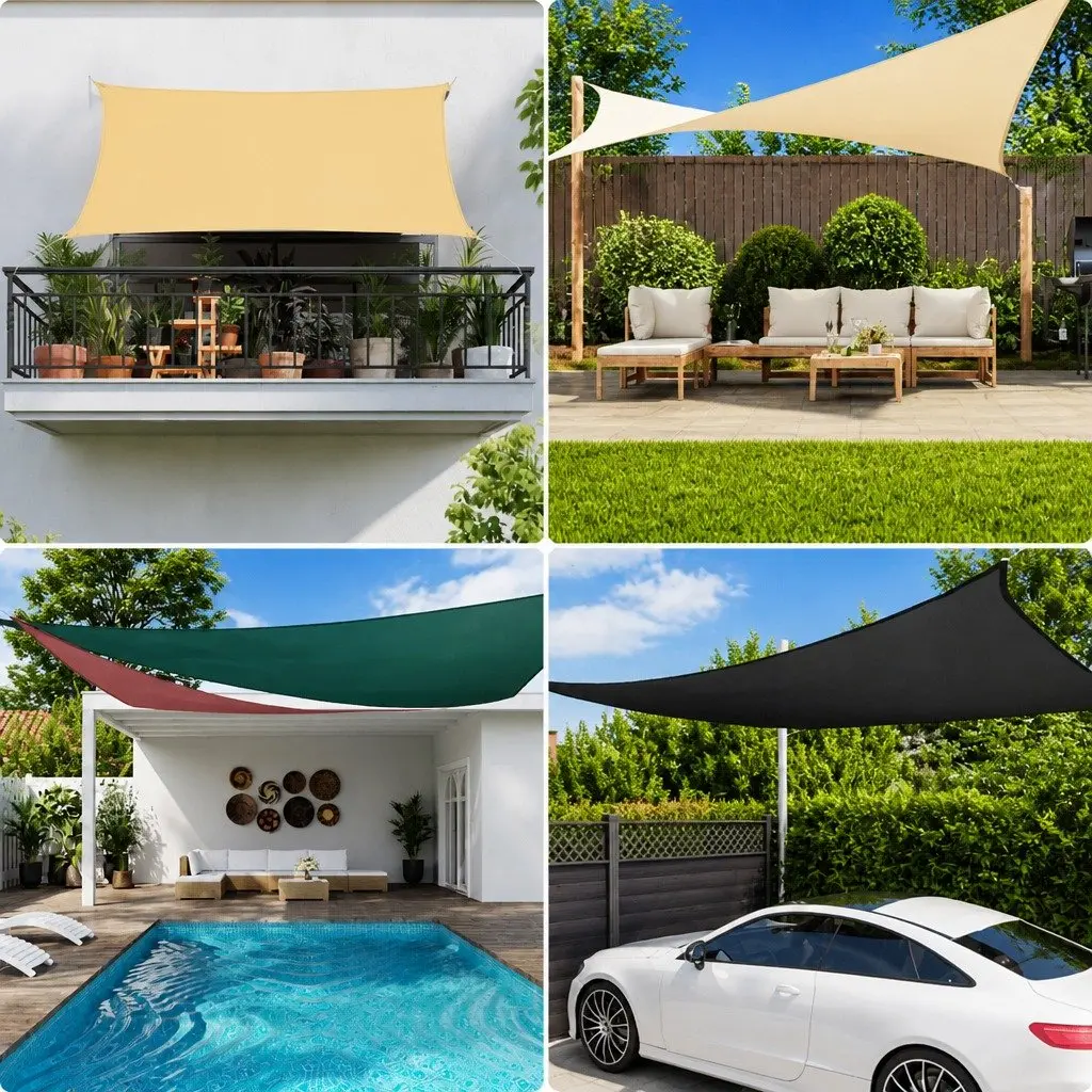 Sunshade Sail Rectangular White 4x6m PU Coated Oxford Fabric Mould and UV Resistant Outdoor Garden Terrace Shade
