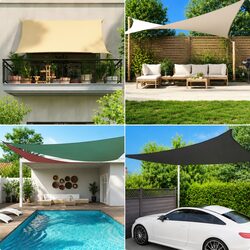 Black Sunshade Sail 2.5m x 3m for Gardens and Patios