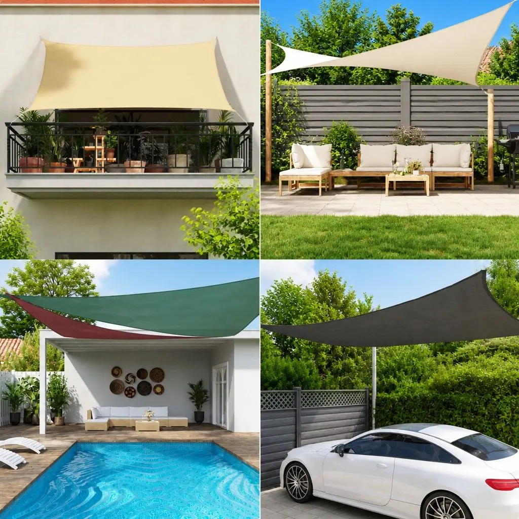 Sunshade Sail Rectangular Oxford Fabric Black 3x6m Mould and UV Resistant for Garden Terrace Outdoor Protection