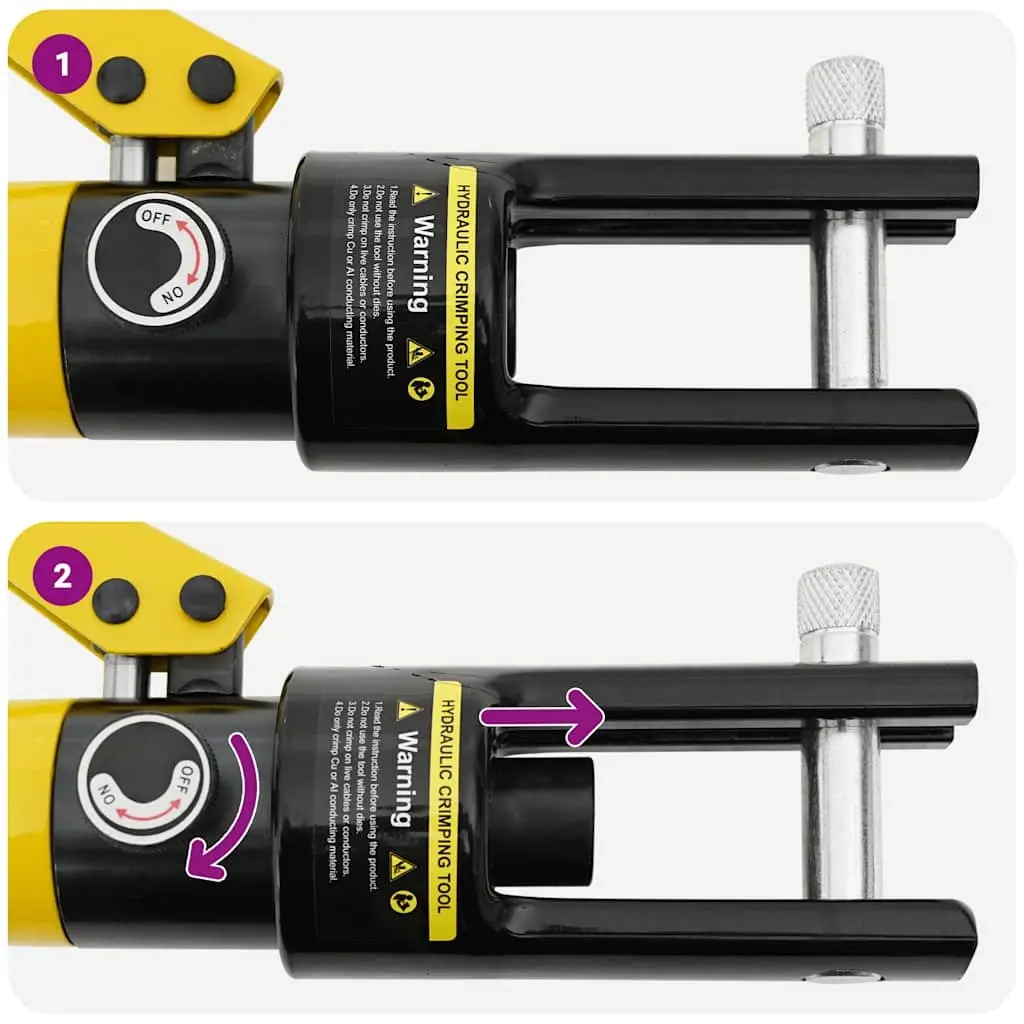 Hydraulic Crimping Tool 10-300mm² Red 360° Rotating Head Pliers
