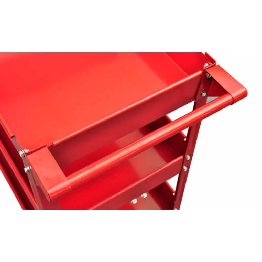 Tool Trolley Lacquered Steel 3 Shelves Multicolour 100kg Load Capacity with Swivel Wheels