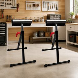 Roller Stands Set of 2 Adjustable Height Support Bench Saw Planers Workbench