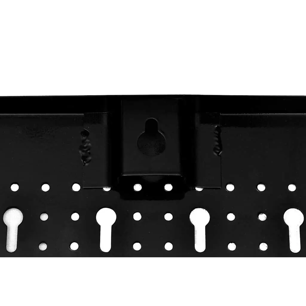 Pegboard Tool Organiser Metal 3 Panels Black with Hooks for Garage and Workshop Storage