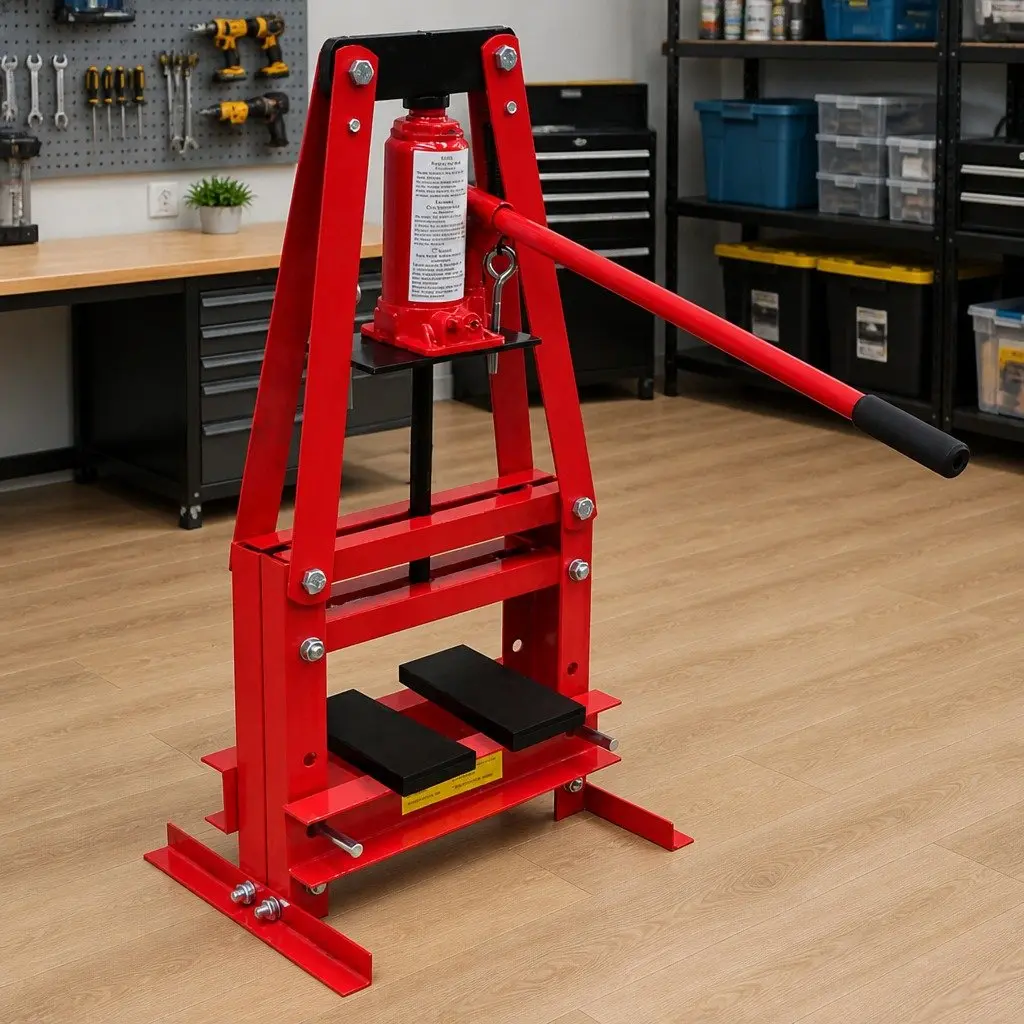 6 Ton Hydraulic Floor Shop Press Heavy Duty Red