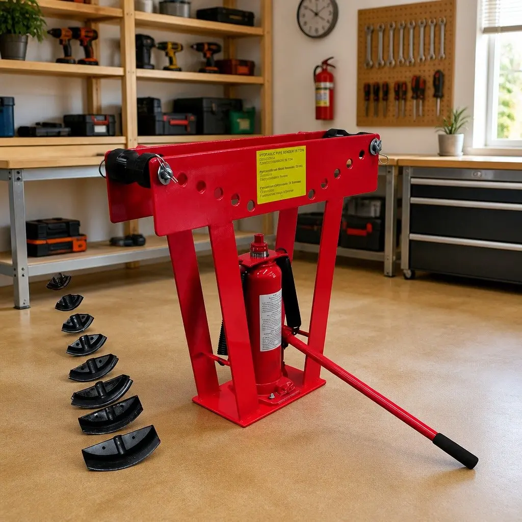 16-Ton Hydraulic Pipe Bender Heavy-Duty Steel 8 Dies Quick-Change Shoes