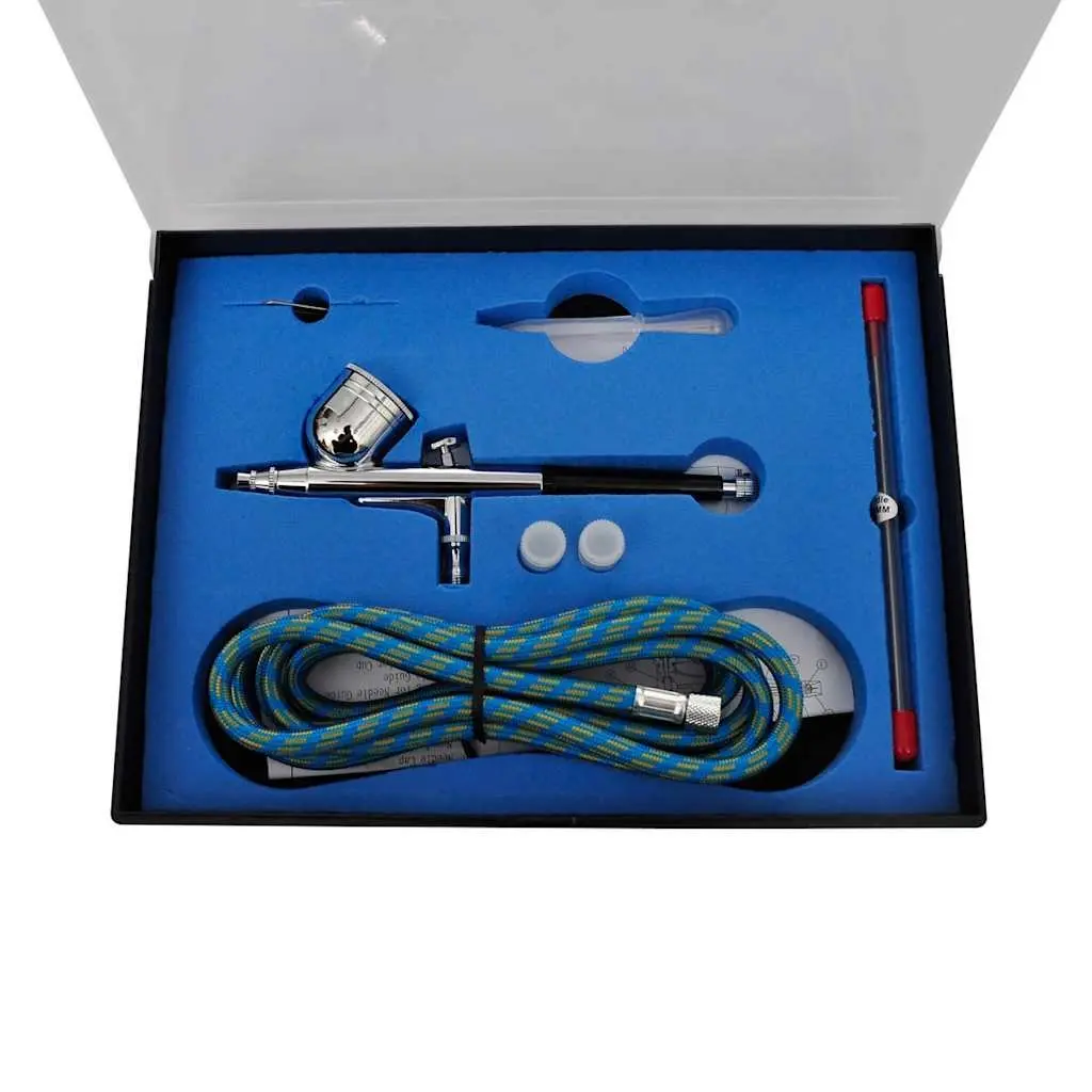 Airbrush Compressor Set Oil-Free Mini Piston with 3 Litre Air Tank Three Spray Guns Professional Use