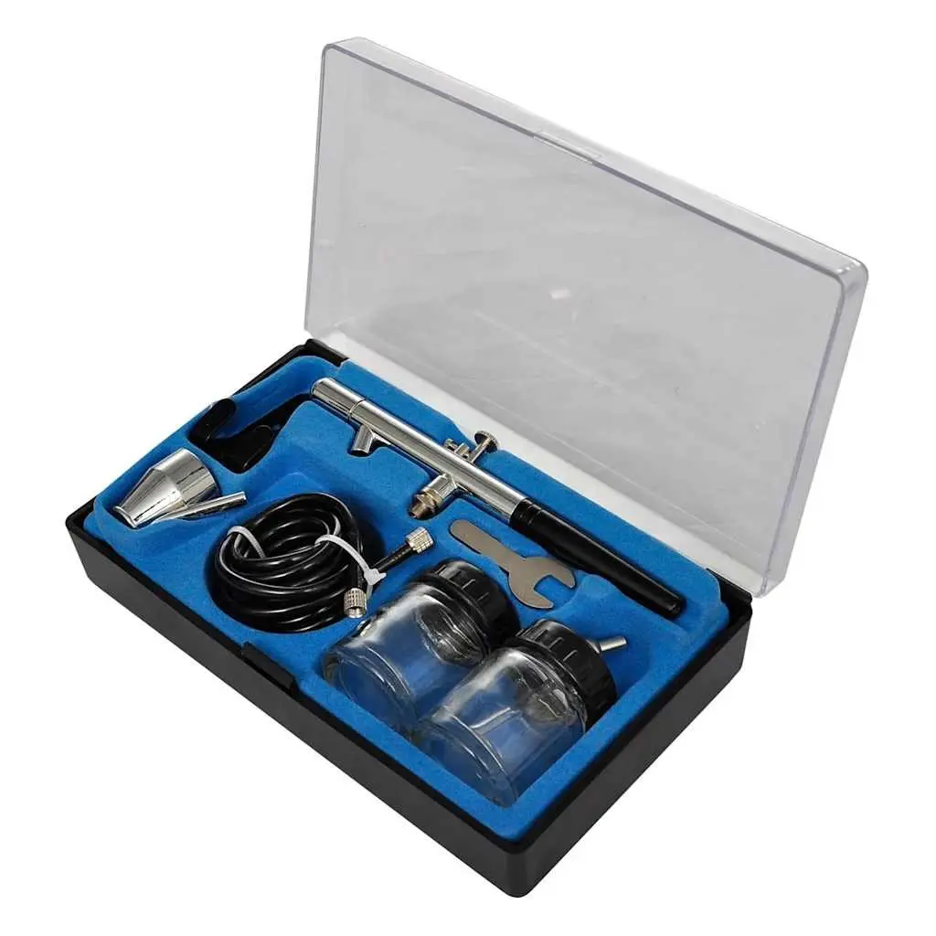 Airbrush Compressor Set Mini Piston 3 Litre Portable with 2 Spray Guns