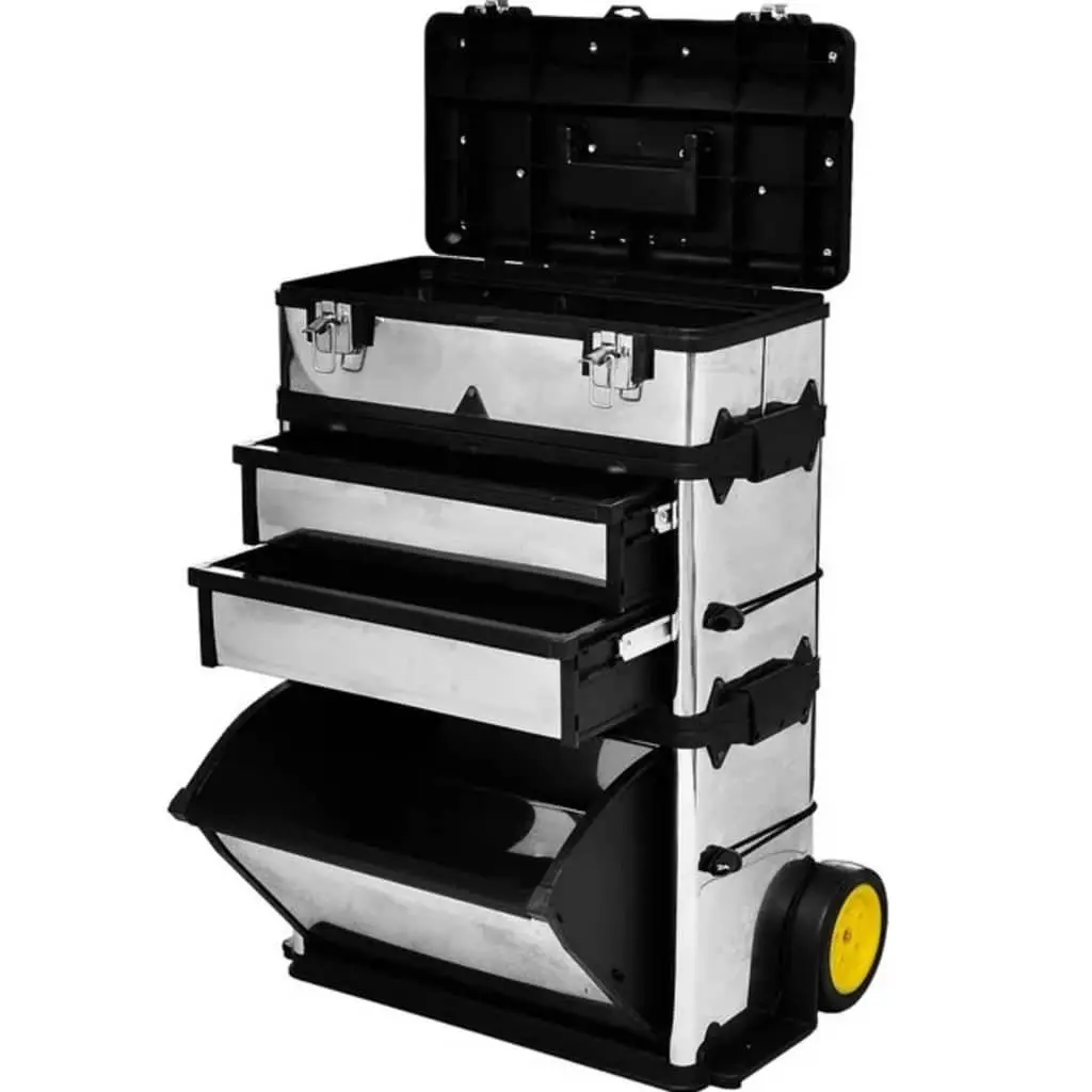 3-Part Tool Box Stainless Steel and Polypropylene 3 Size Silver