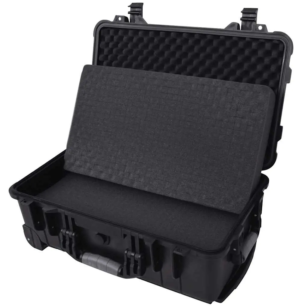 Wheeled Tool Case Polypropylene Black with Pick Pluck Foam Interior