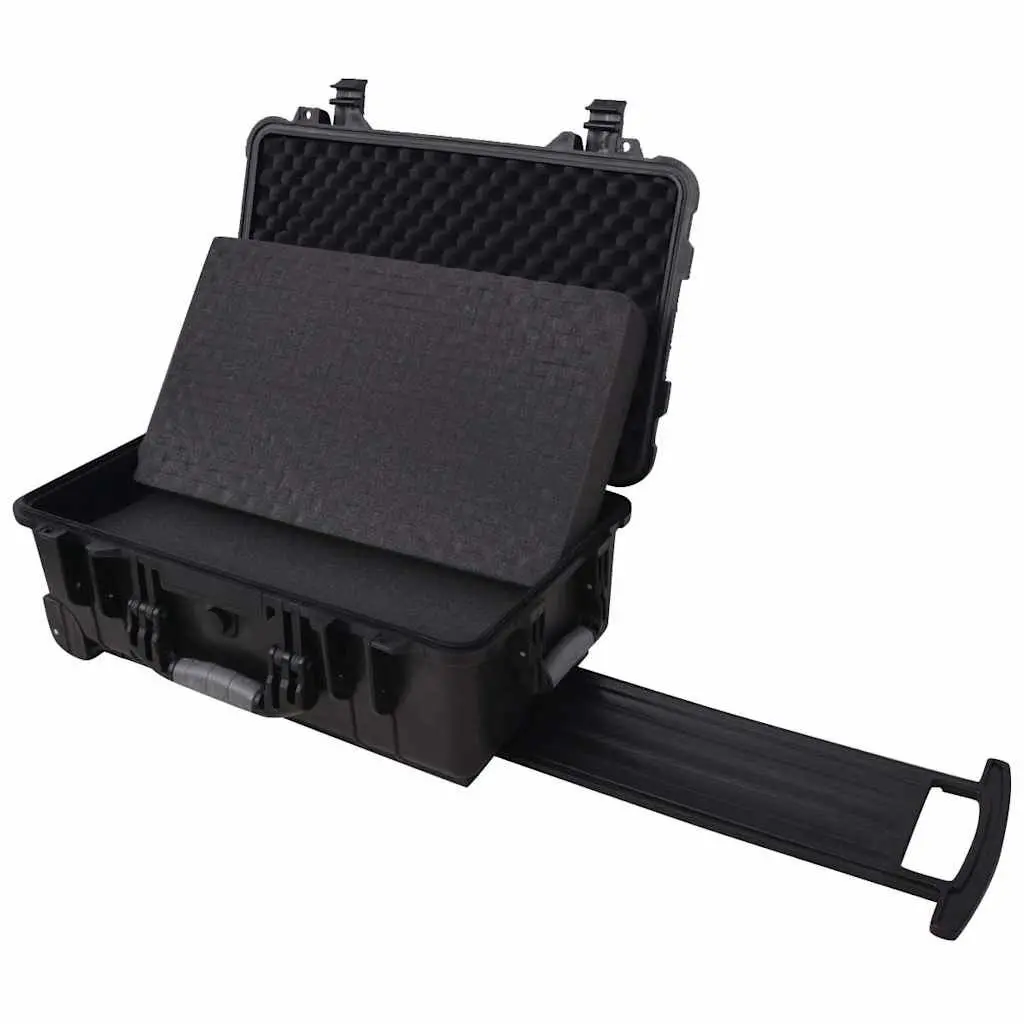 Wheeled Tool Case Polypropylene Black with Pick Pluck Foam Interior