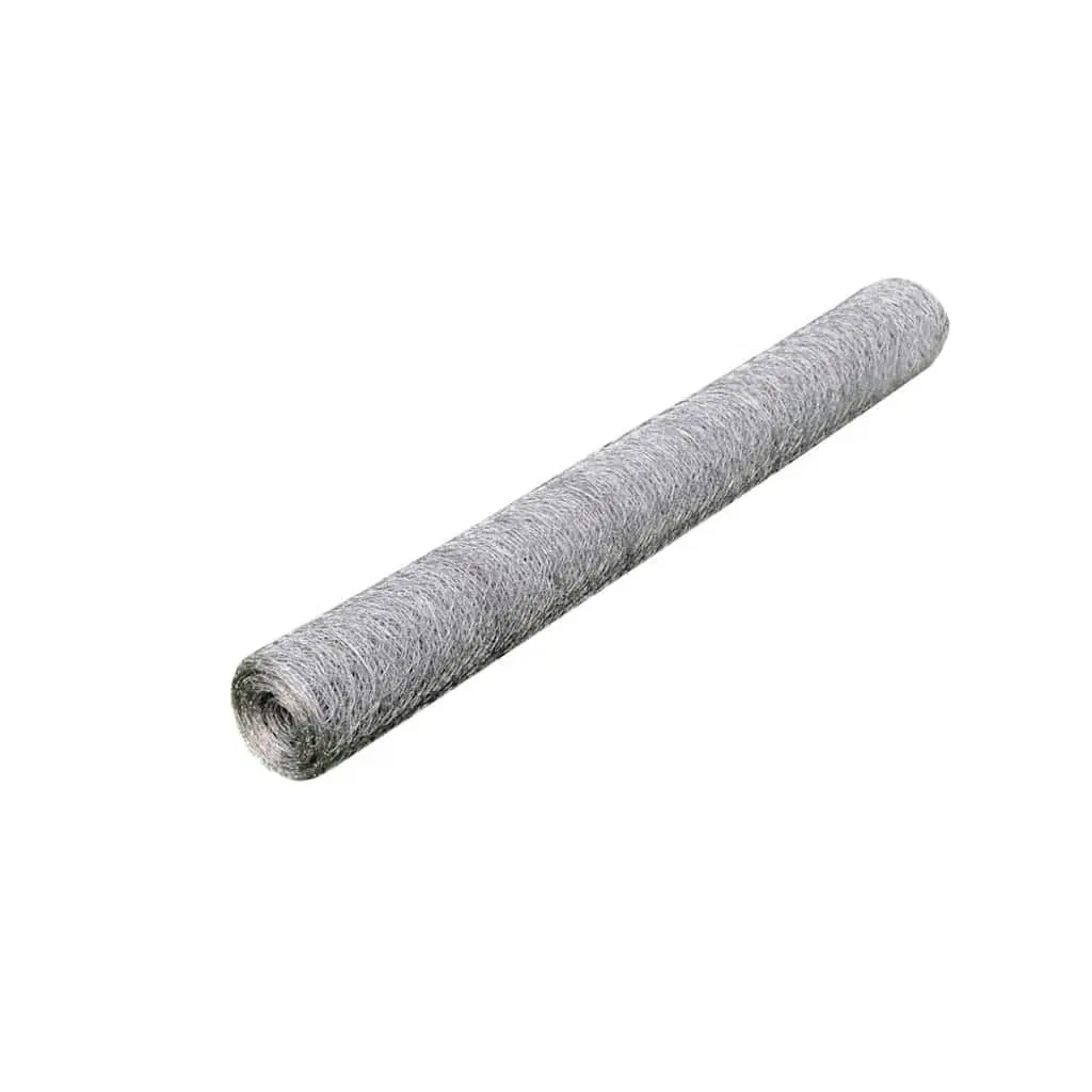 Poultry Netting Galvanised Steel 1m x 25m Flexible Wire Fence for Garden and Livestock Protection Silver