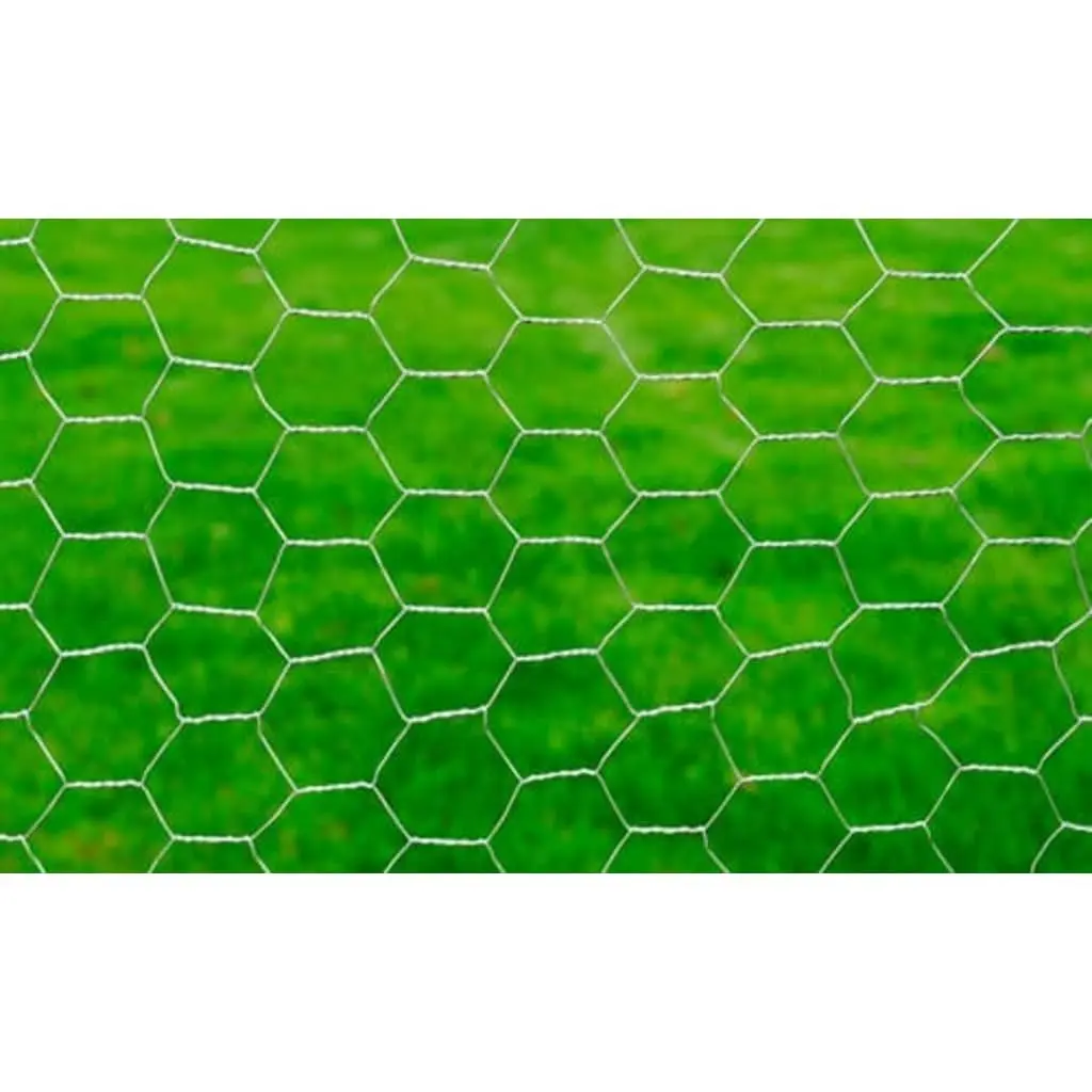 Poultry Netting Galvanised Steel 1m x 25m Flexible Wire Fence for Garden and Livestock Protection Silver