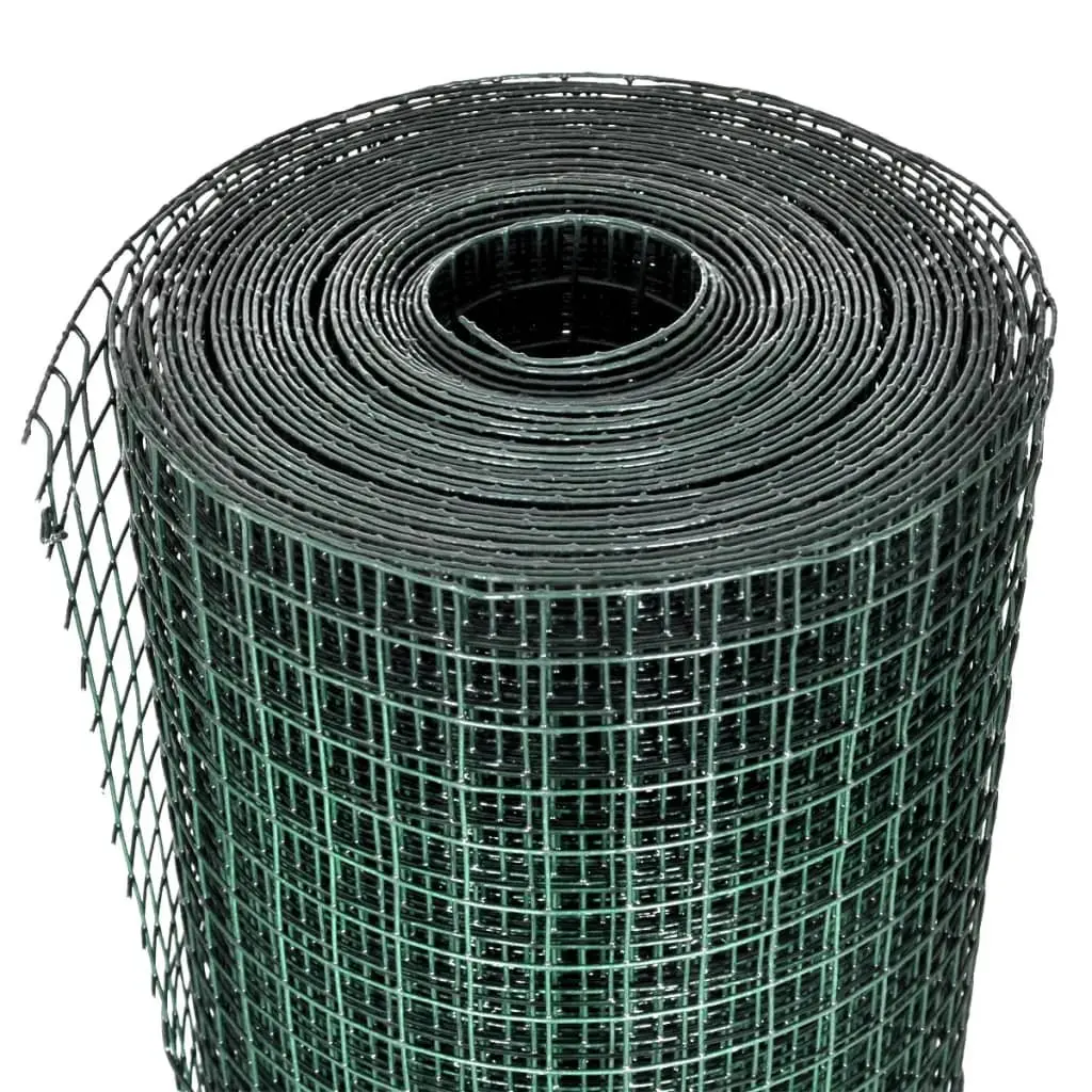 Wire Mesh Fencing Panel Galvanised Steel 10x1m Green PVC Coated for Poultry and Livestock Enclosure